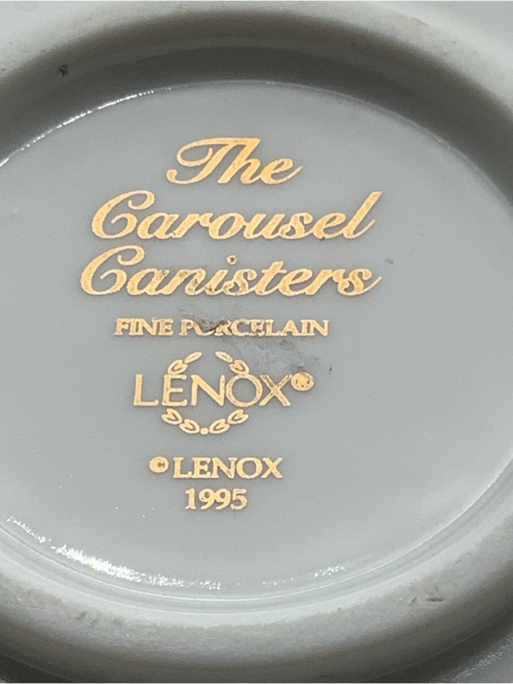 Lenox Carousel Horse Coffee Canister with Gold Script - Picture 9 of 9